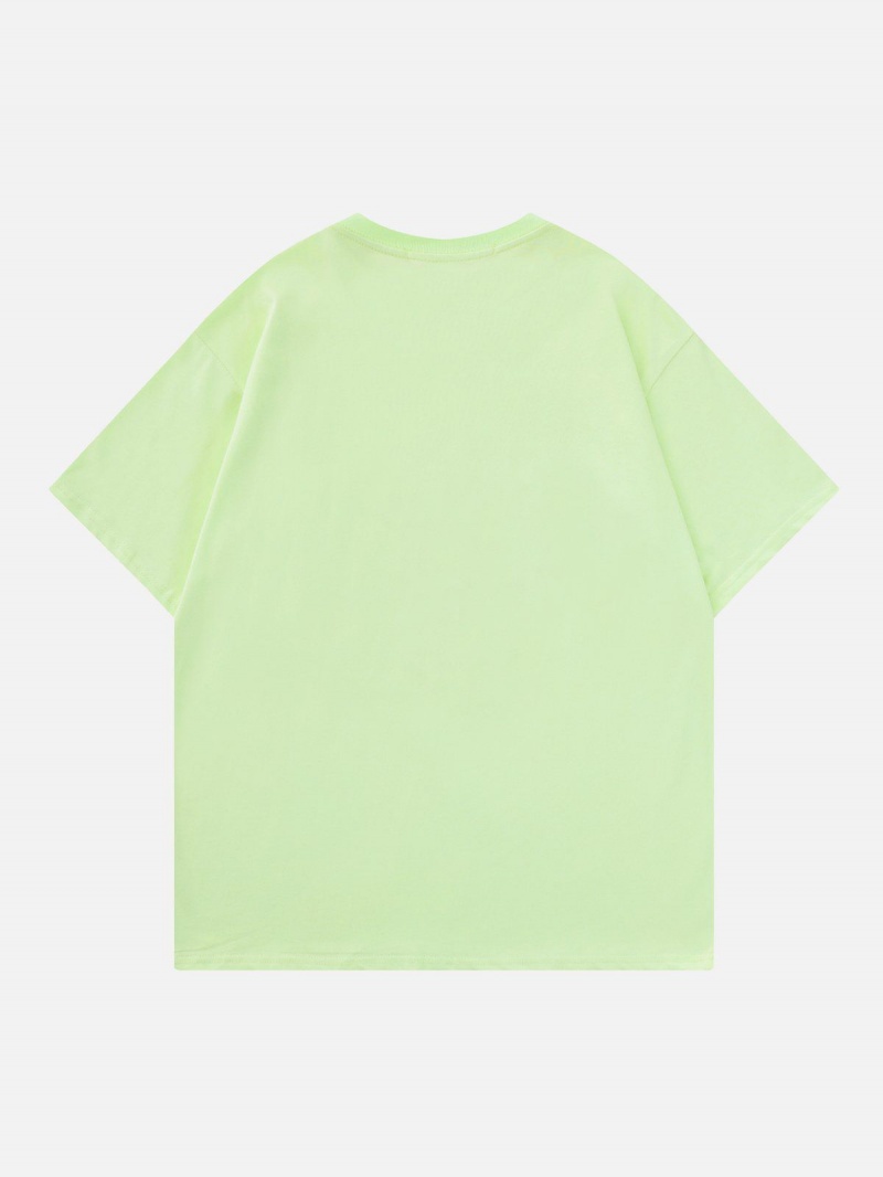 T Shirts Aelfric Eden Pulling Radish Foam Printing Tee Vert | XKZ-91135616